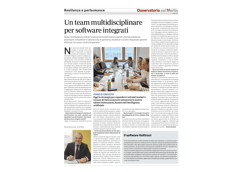 Kedos sull'Osservatorio sul merito - dicembre 2025